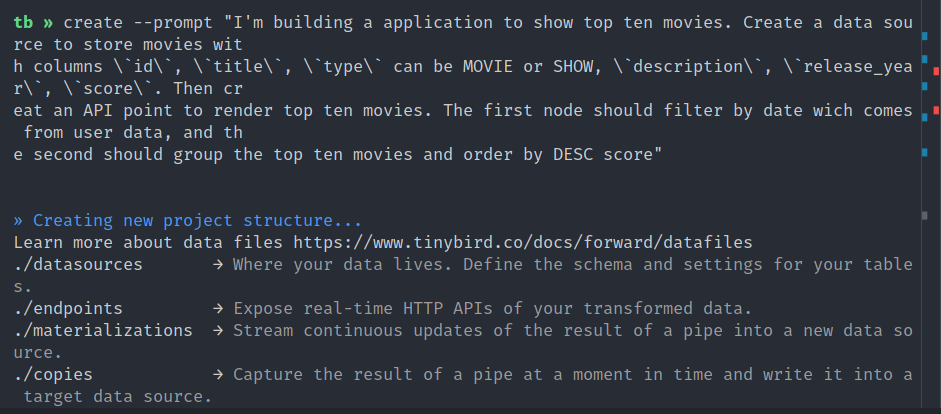 Tinybird CLI working